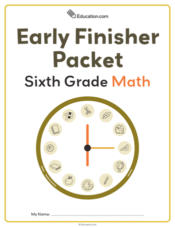 Sixth Grade Math Early Finisher Packet large image