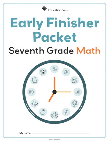 Seventh Grade Math Early Finisher Packet large image