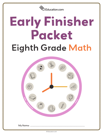 Eighth Grade Math Early Finisher Packet large image