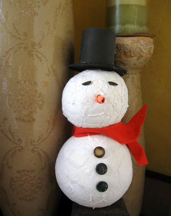 Papier-Mâché Snowman