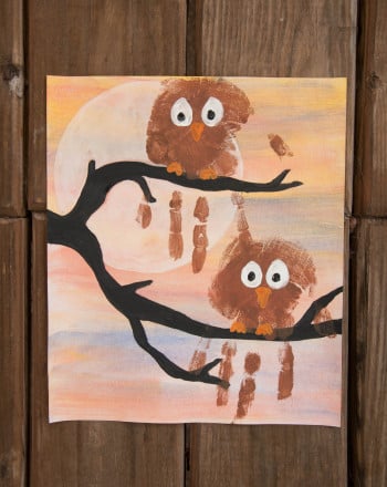 Handprint Owl Painting
