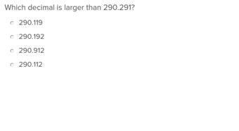 Ordering Decimal Numbers