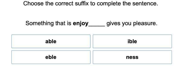 Adding Suffixes