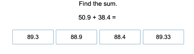 Addition with Decimal Numbers to the Tenths Place
