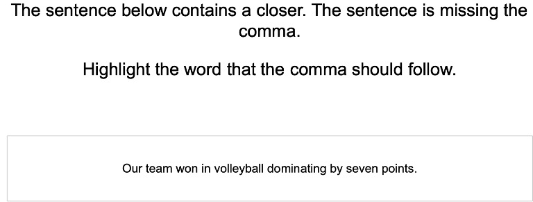 Comma Before a Closer 2