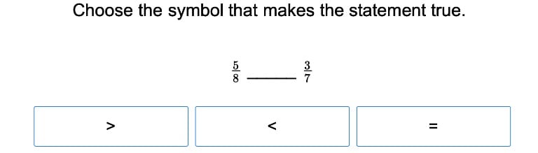 Compare Fractions with Different Denominators 1