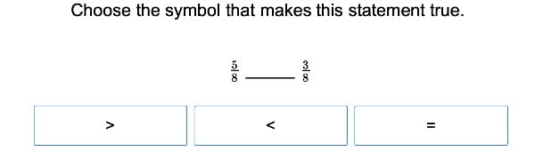 Compare Fractions with the Same Denominators 1 large image