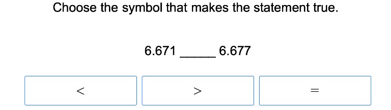 Comparing Decimal Numbers 2
