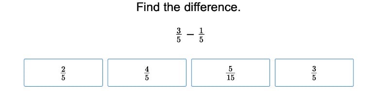 Subtracting Fractions With Like Denominators