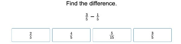 Subtracting Fractions With Like Denominators large image