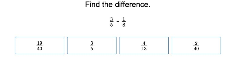 Subtract Fractions With Unlike Denominators