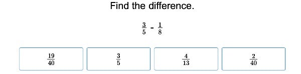 Subtract Fractions With Unlike Denominators large image