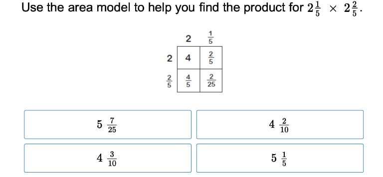 Mixed Number Fractions and Arrays