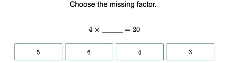 One Digit Multiplication with Missing Factors