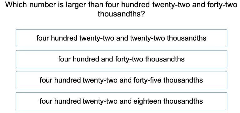 Ordering Decimal Numbers 2