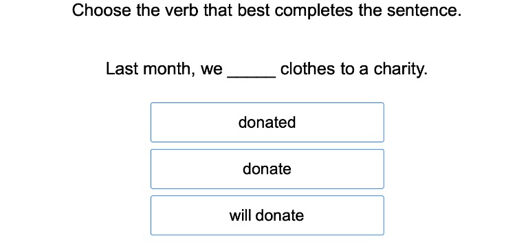Choose Verb Tense 1