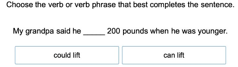 Choose Verb Tense 2