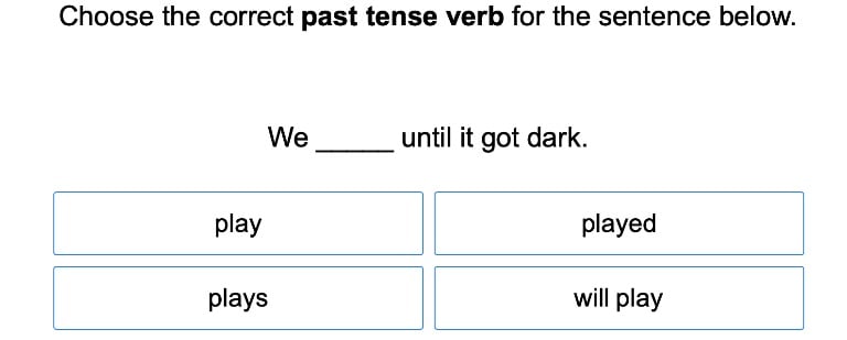 Past Tense Verbs 1