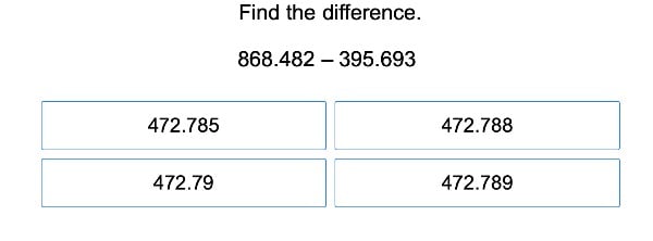 Decimal Subtraction to the Thousandths Place large image