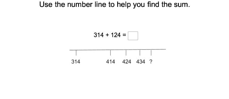 Three-Digit Addition on a Number Line