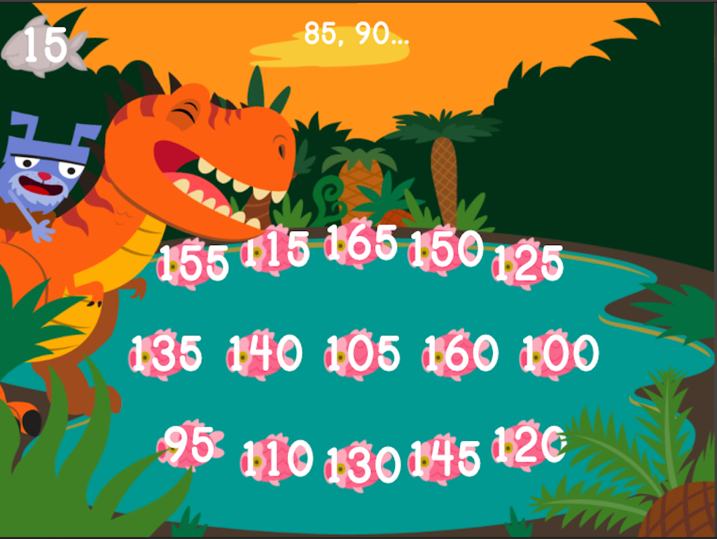 Dino Crunch: Skip Counting by 5s