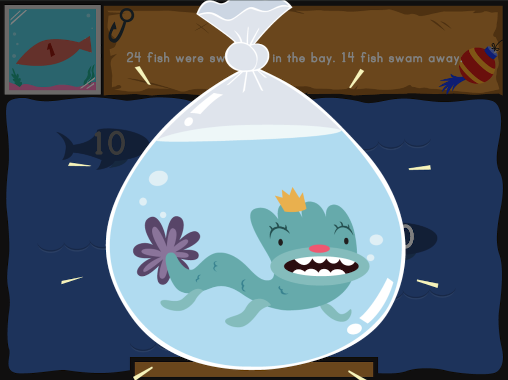 Dino Fishing: Subtraction Word Problems
