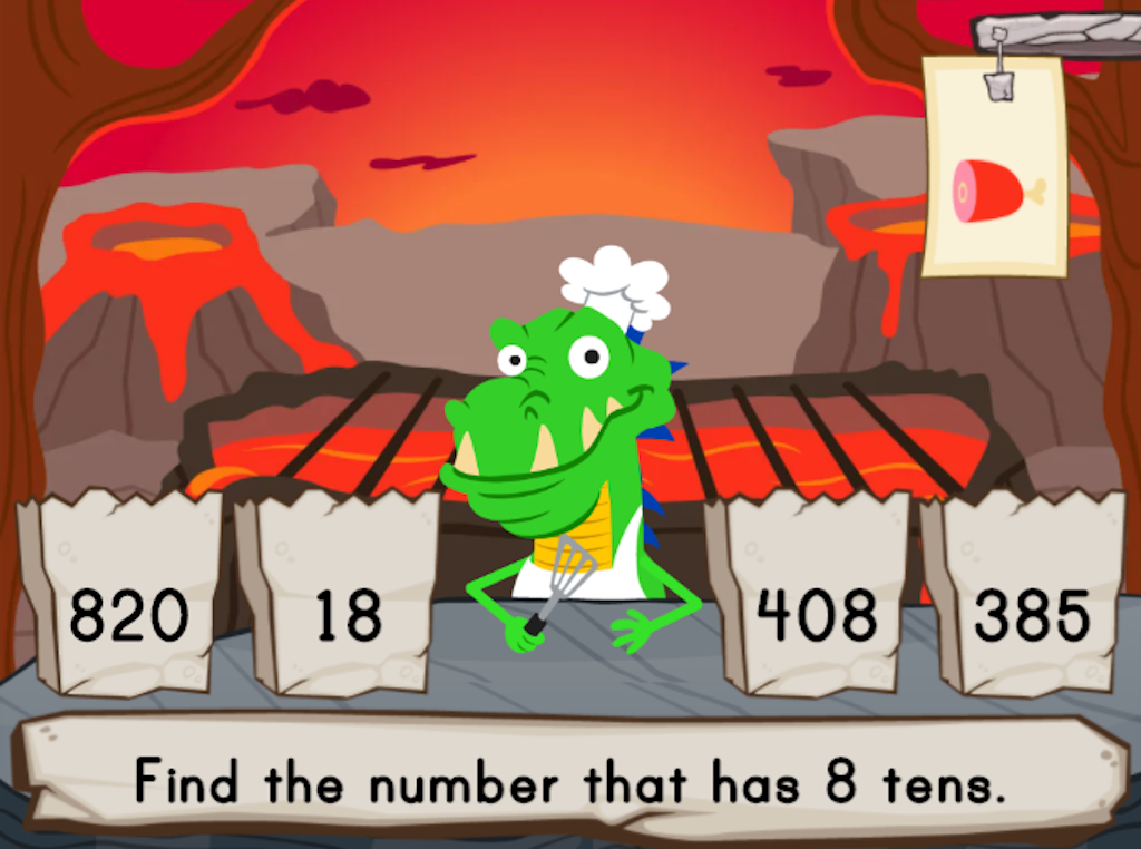 Dino Kitchen: Place Value to the Hundreds Place