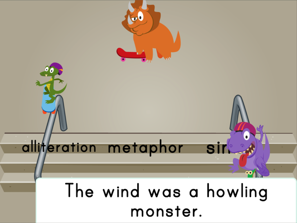 Dino Skateboarding: Figurative Language (Game 1)