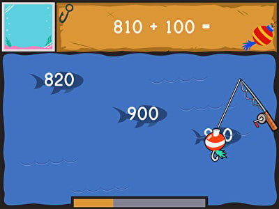 Dino Fishing: Three-Digit Addition and Finding 100 More large image