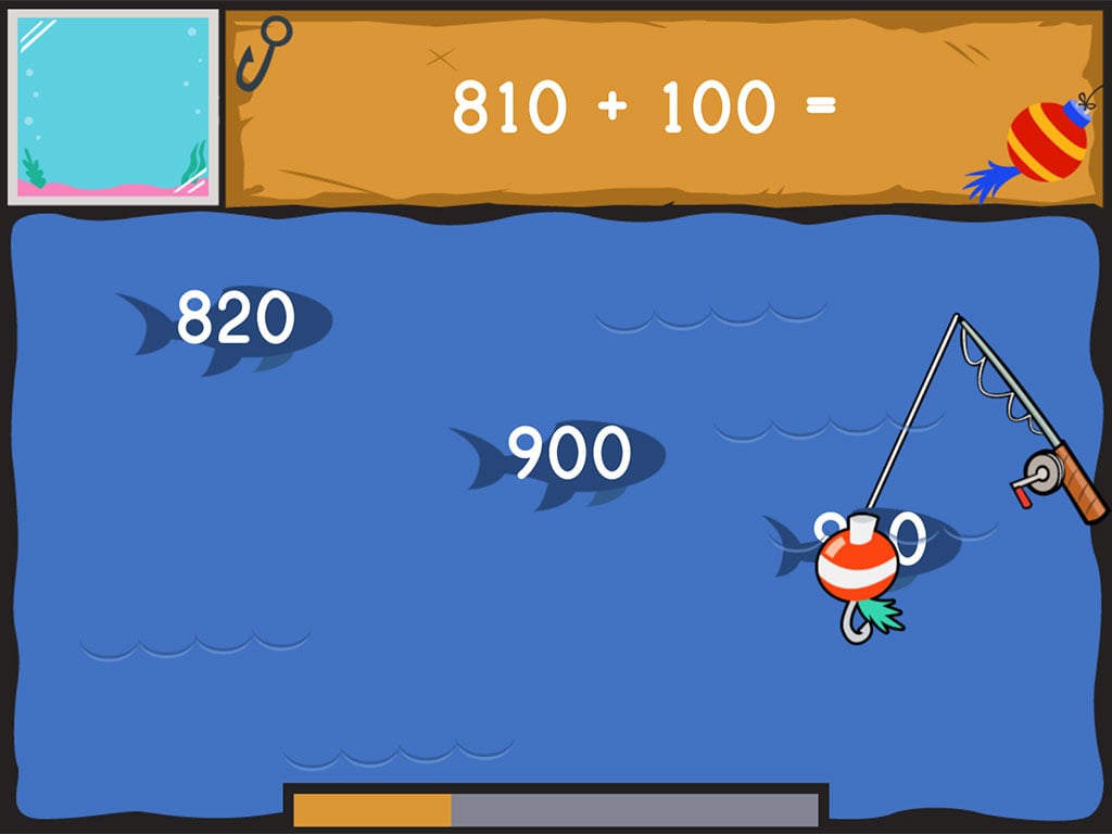 Dino Fishing: Three-Digit Addition and Finding 100 More