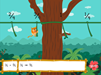 Jungle Fractions on a Number Line