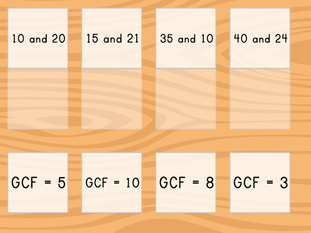 Match: Greatest Common Factor