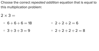 Multiplication and Repeated Addition