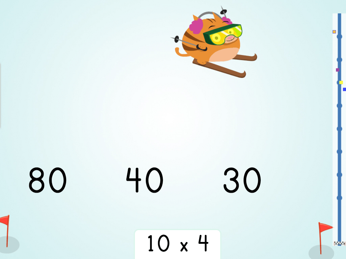 Multiply by 10: Ski Racer
