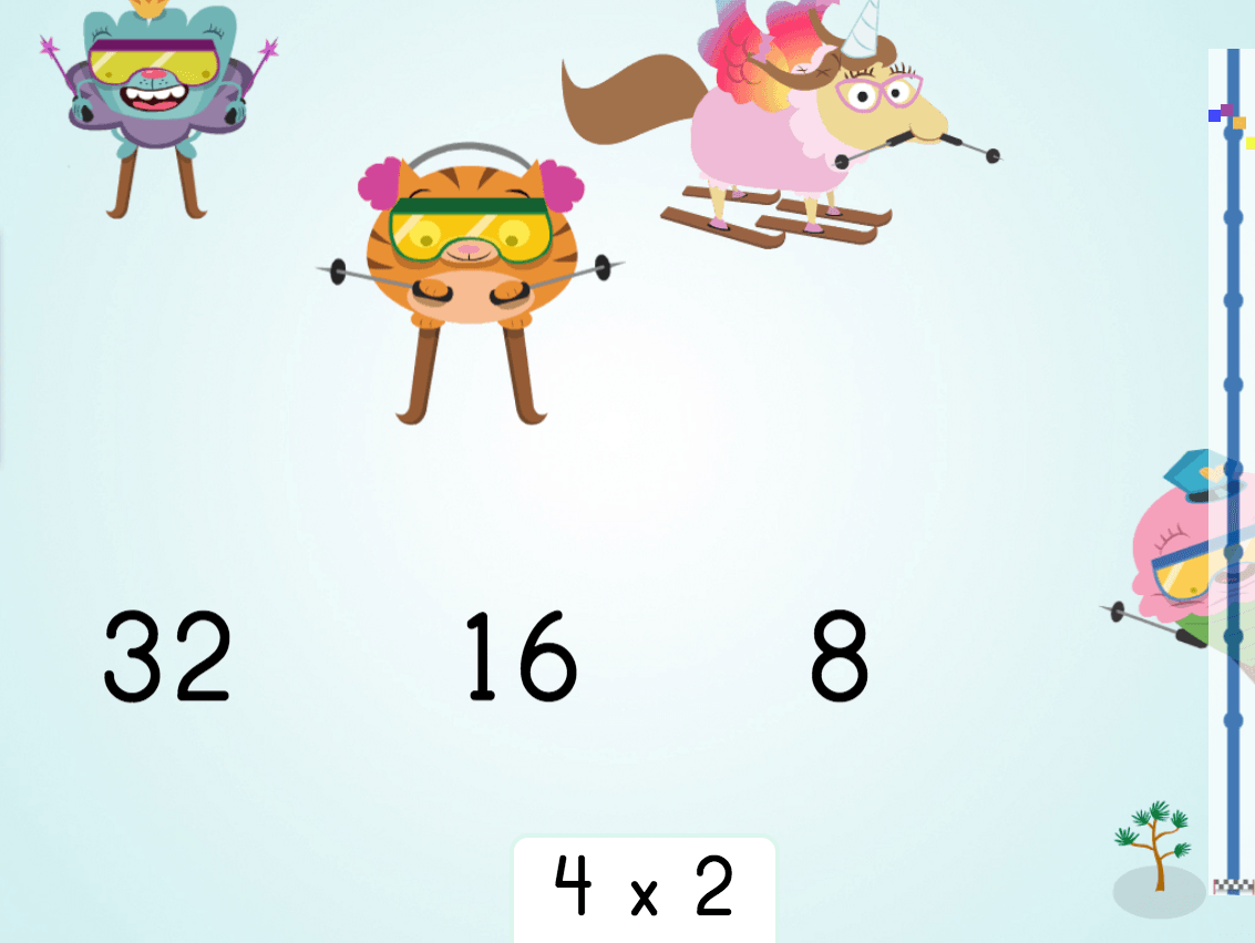 Multiply by 4: Ski Racer