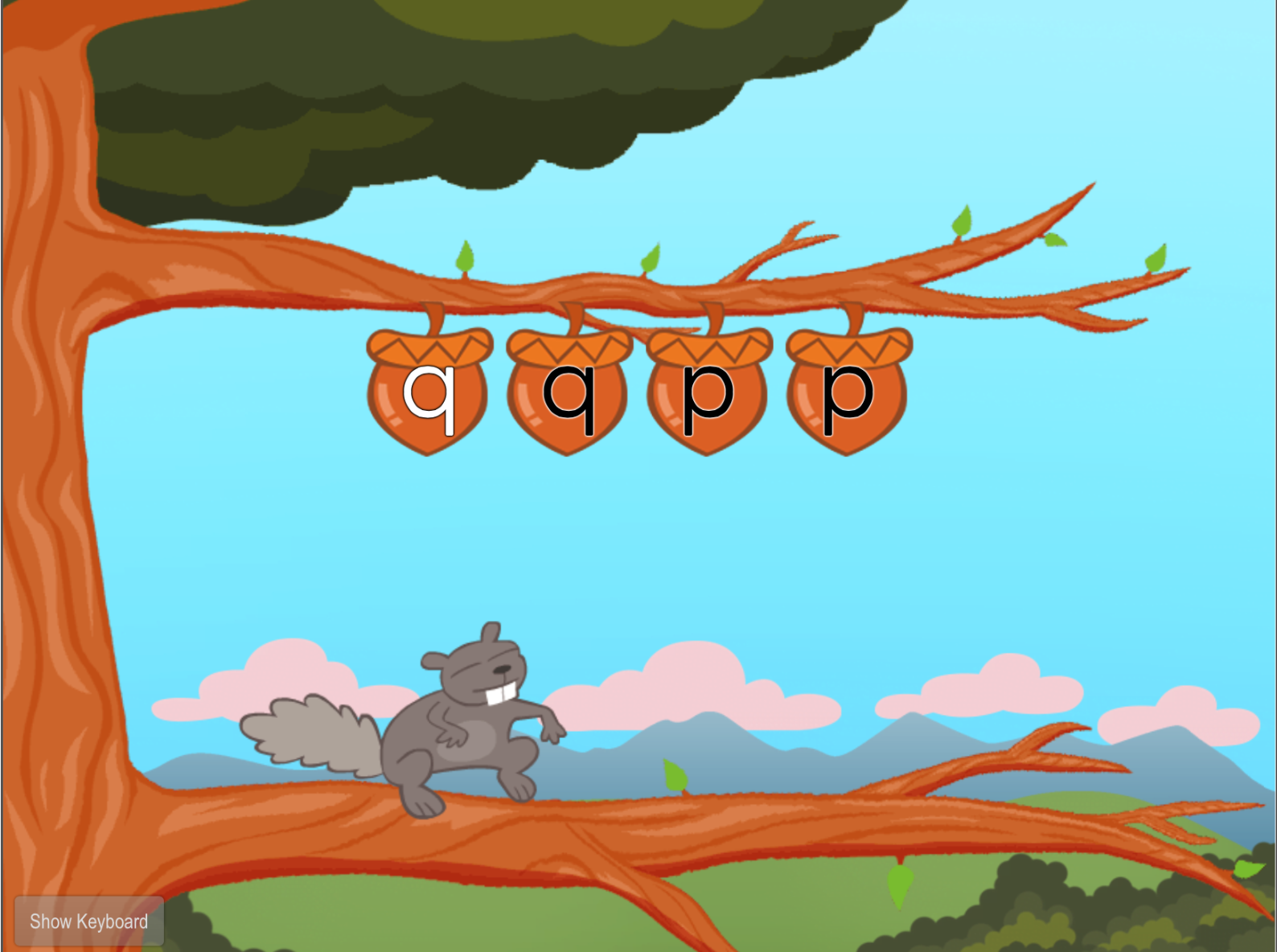 Top Row Typing: Q and P with Squirrel