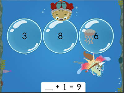 Treasure Diving: Addition Missing Addends Within 10 (Game 1) large image