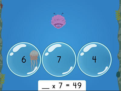 Treasure Diving: Multiplication Facts and Missing Factors large image