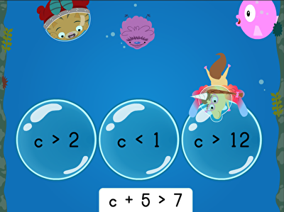 Treasure Diving: Solving One-Step Addition and Subtraction Inequalities large image