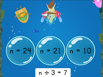 Treasure Diving: Solving One-Step Equations (Mixed Operations) large image