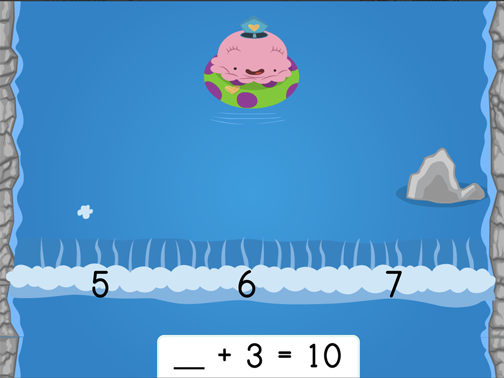 Water Rafting: Addition Missing Addends Within 10 (Game 2)