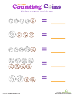 2nd Grade Counting Coins II