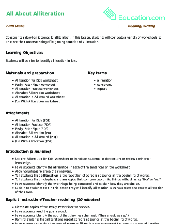 All About Alliteration