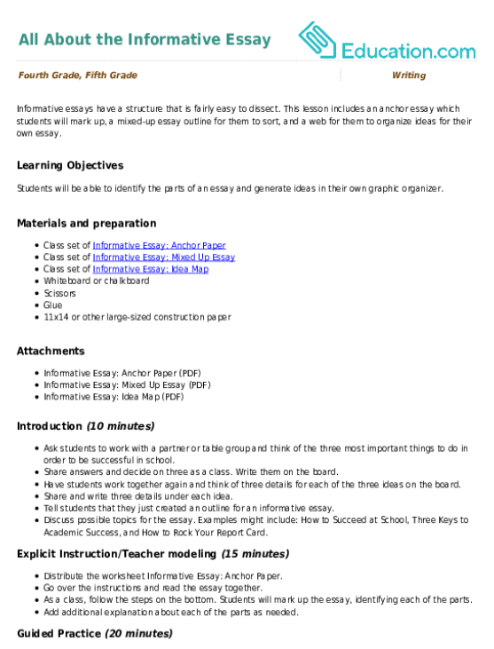 All About the Informative Essay