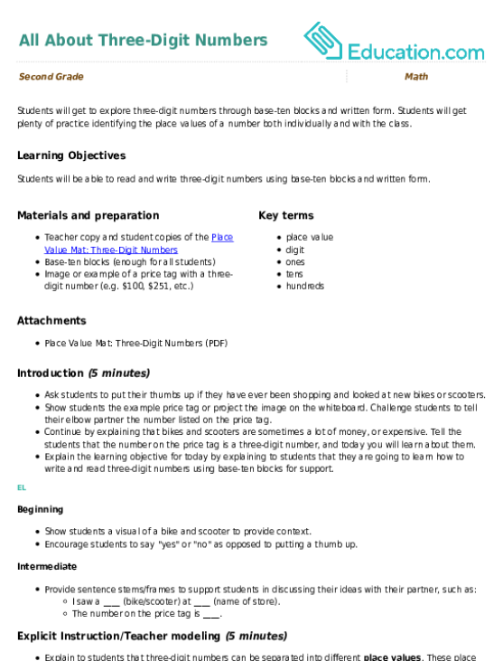All About Three-Digit Numbers
