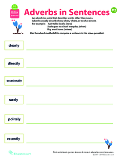 All About Adverbs: Writing Sentences #2