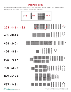 Subtraction: Place Value Blocks