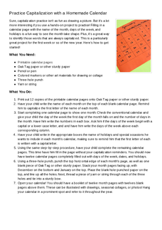 Practice Capitalization with a Homemade Calendar