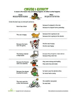 Cause and Effect Sentences