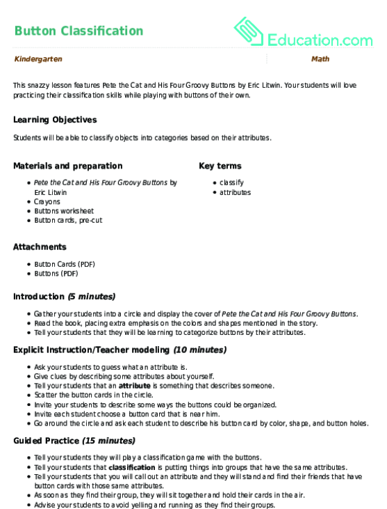 Button Classification